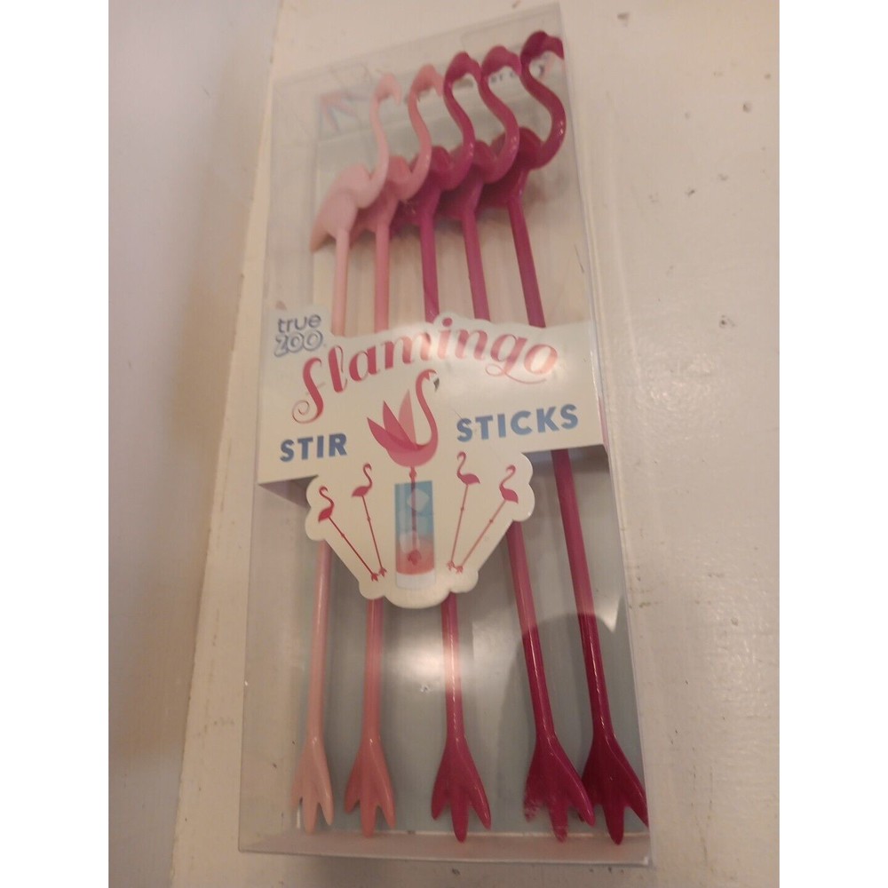 Pink Flamingo Swizzle Stick 5 Drink Stirrers Cocktail Barbiecore True Zoo New
